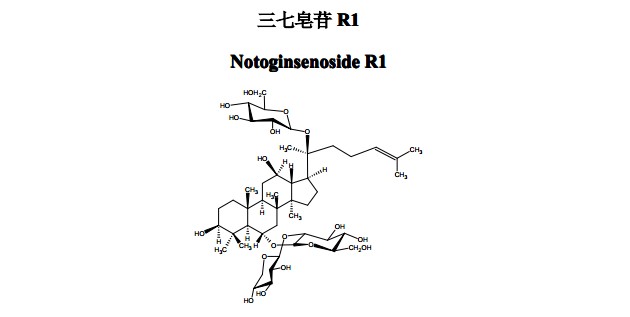 三七皂苷R1中药化学对照品分子结构图