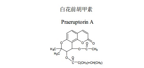 白花前胡甲素中药化学对照品分子结构图