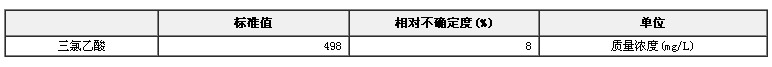 三氯乙酸溶液标准物质