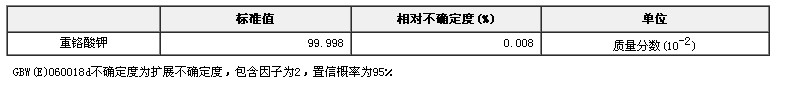 重铬酸钾纯度标准物质