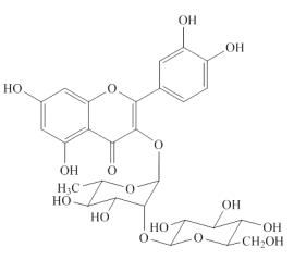 槲皮素-3-O-β-D-葡萄糖基（1-2）-α-L-鼠李糖苷对照品