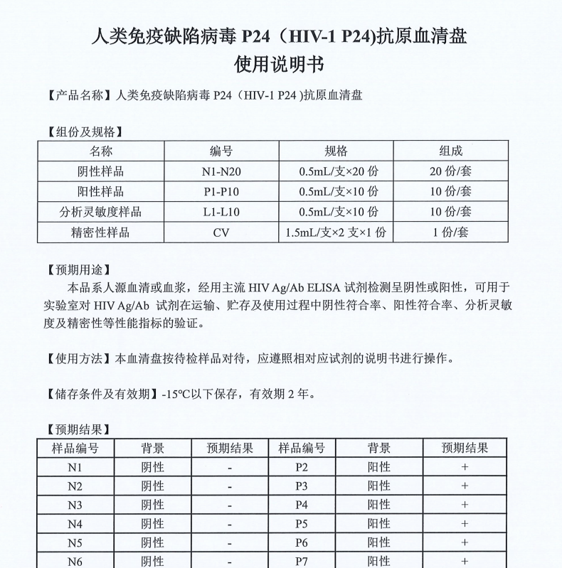 HIV-I P24抗原血清盘
